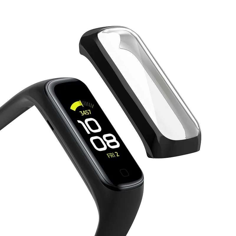 TPU-Hülle für Samsung Galaxy Fit2 Smart Band Full Cover Displays chutz folie mit Reinigung Baumwolle Anti-Scratch-Film Stoßstange