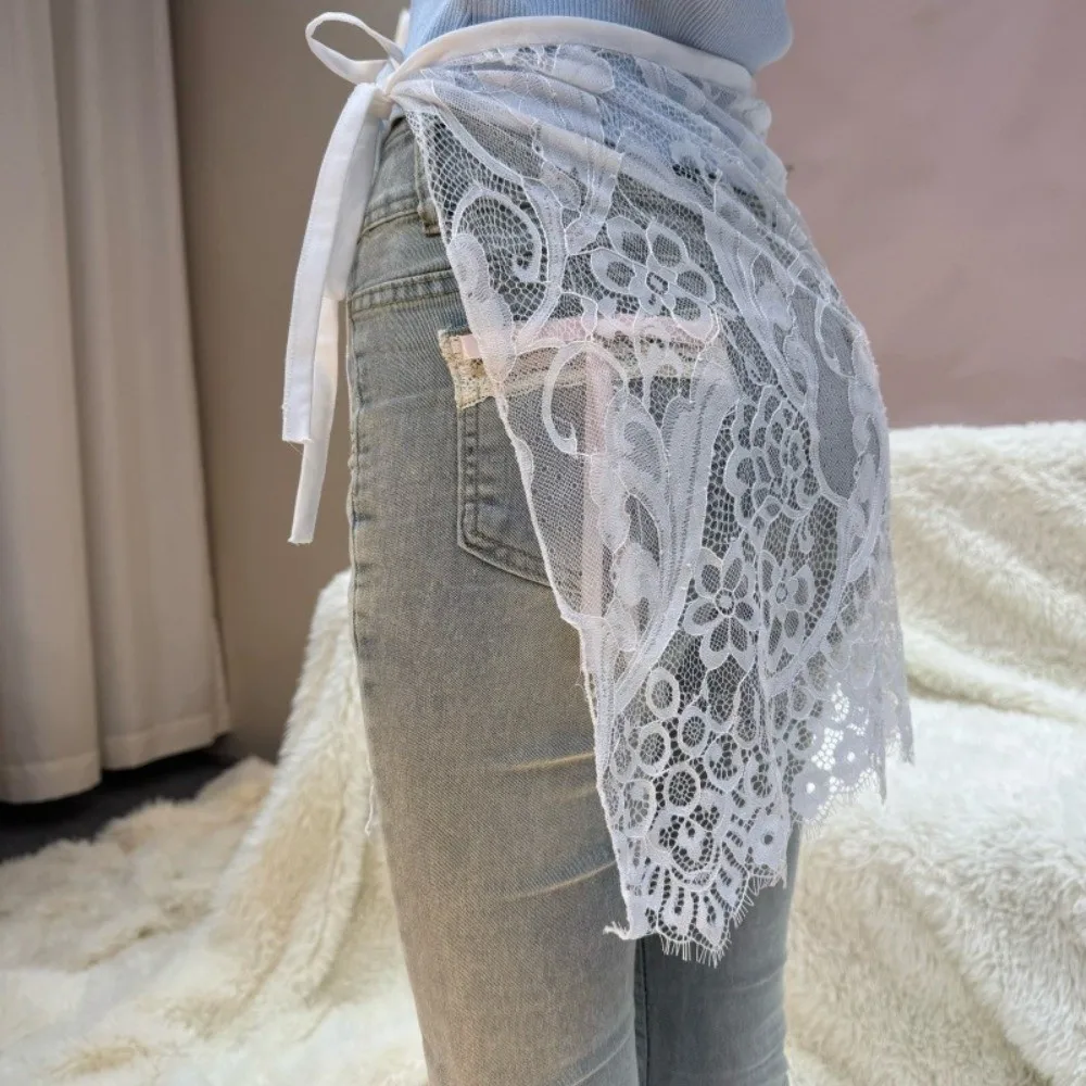 

Sheer Lace​​ Lace Mini Skirt​​ ​​Adjustable Ties​​ Sexy Cover Up​​ Lolita Short Skirt​​ ​​Lightweight See-Through Skirt​​