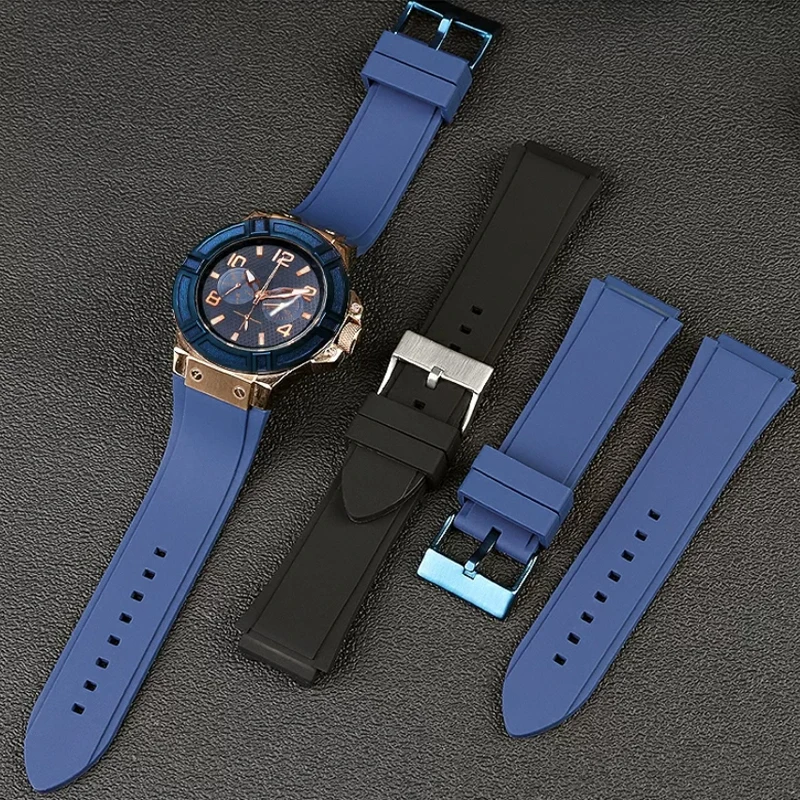 22mm Silicone Rubber Watch Band for Guess W0247G3 W0040G3 W0040G7 Brand Watch Strap Men Sport Waterproof Blue Black Bracelet