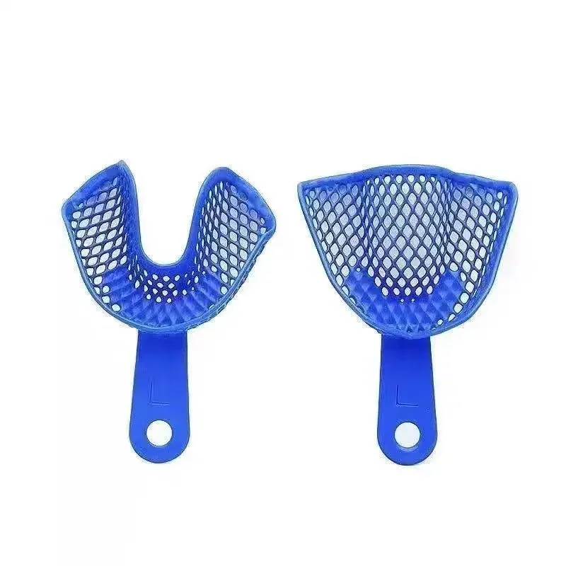 DENTYA 10 قطعة مادة طب الأسنان صينية فولاذية الجبس الانطباع صينية الأسنان أداة يمكن التخلص منها S M L كامل الفم أسنان دعم قوس #4