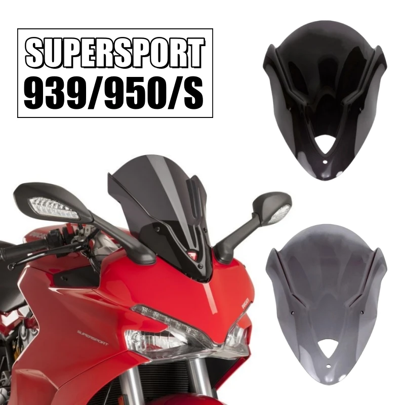 Screen For DUCATI 939 950 Supersport 939S 950S Super Sport S 2017-2022 Motorcycle Windshield Windscreen Wind Deflectors Black