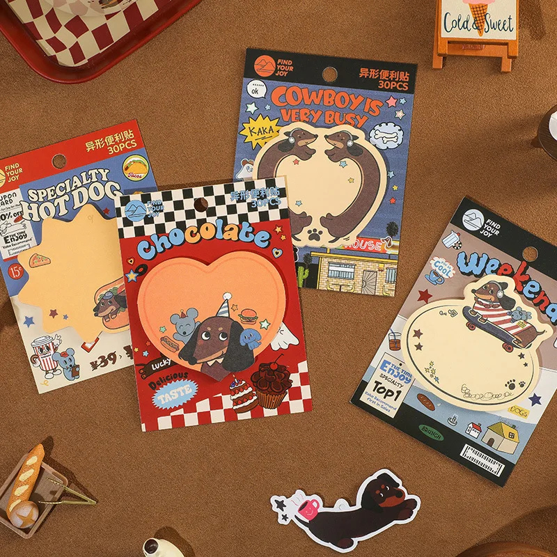 30 Pcs Dog Notepad Small Sticky Notes Dog Funny Cute Note Pads Self Stick Note Pads For Dogs Farm Lover