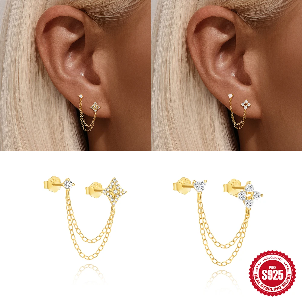 

BOAKO стерлингового серебра 925 пробы, 1 шт., цепочка с кисточками, звезда/лепестковые серьги для женщин, базовые цепочки для губ/о-цепочка, вечерние ювелирные изделия