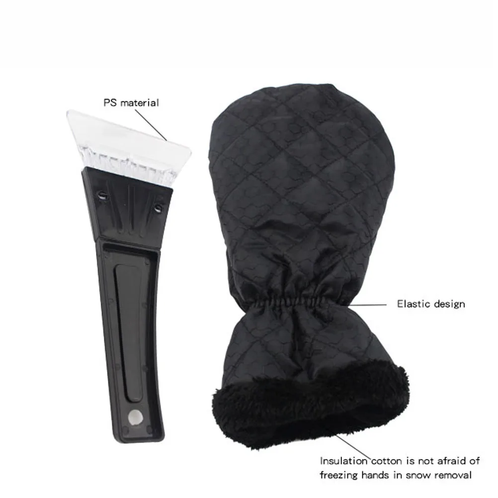 

Deicing Shovel Car Ice Snow Scraper Mitt Glove Winter Tool Waterproof Warm Gloves Anti Slip Long Lasting Use Car Accessories