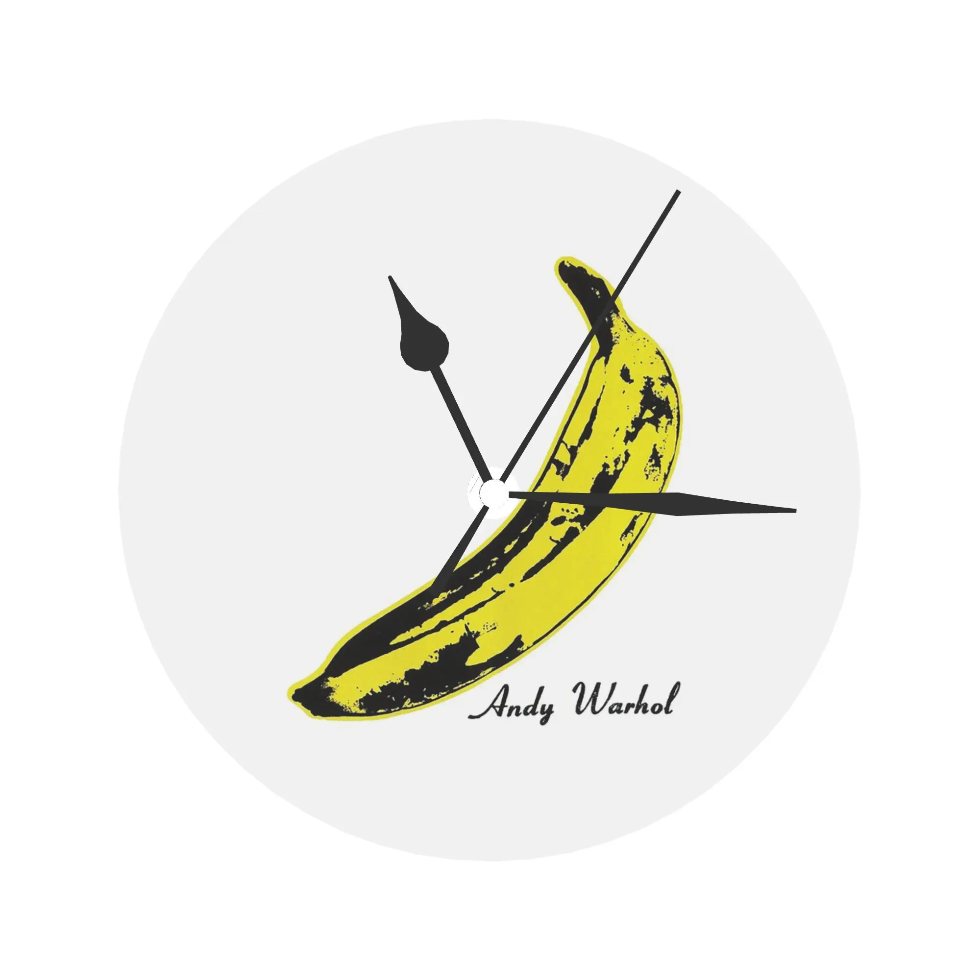 Andy Warhol Banana Velvet Underground Peel Slowly and See Wall Clock Room Decoration Silent Round Clock for Living Kitchen Home