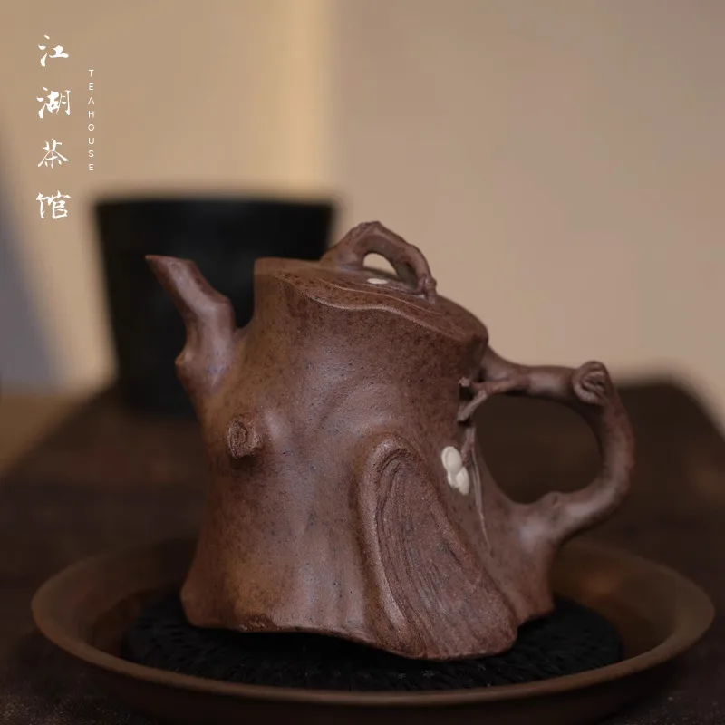 Iron Branch Blooming New Plum 150Cc Section Mud Chai Burnt Pile Handmade Sticker Purple Clay Pot Jianghu Tea House