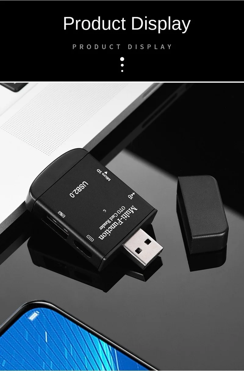 USB Card Reader Type-c Android Mobile Computer All-In-One OTG2.0 SD/TF/U Disk Four-In-One Card Reader Transmisi Berkecepatan Tinggi