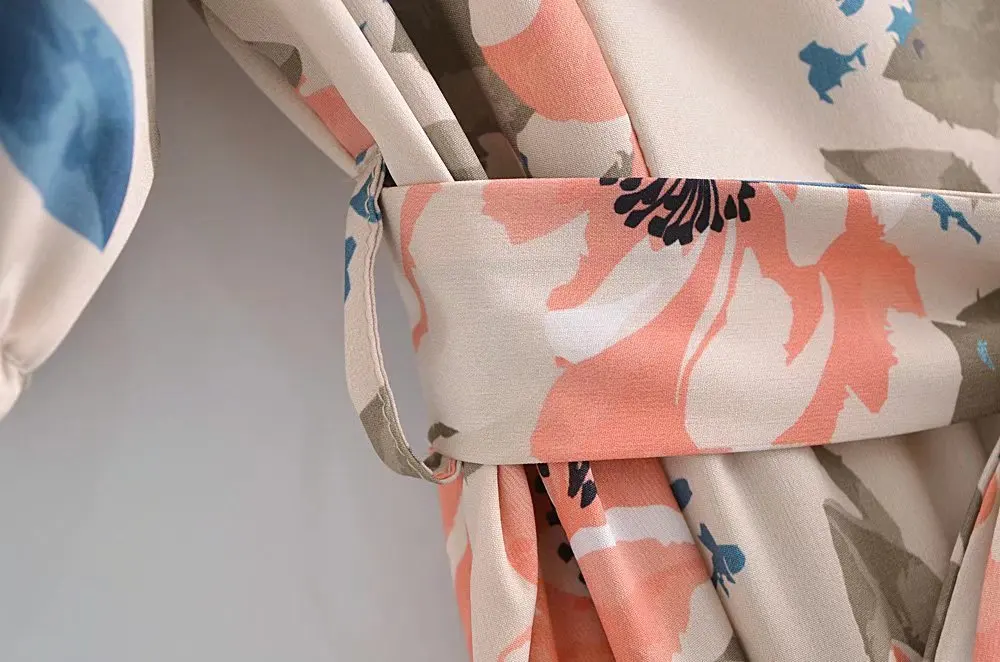 Summer  Off-the-Shoulder Strap Bubble Sleeved A-line Boho Long Dress with Bowknot