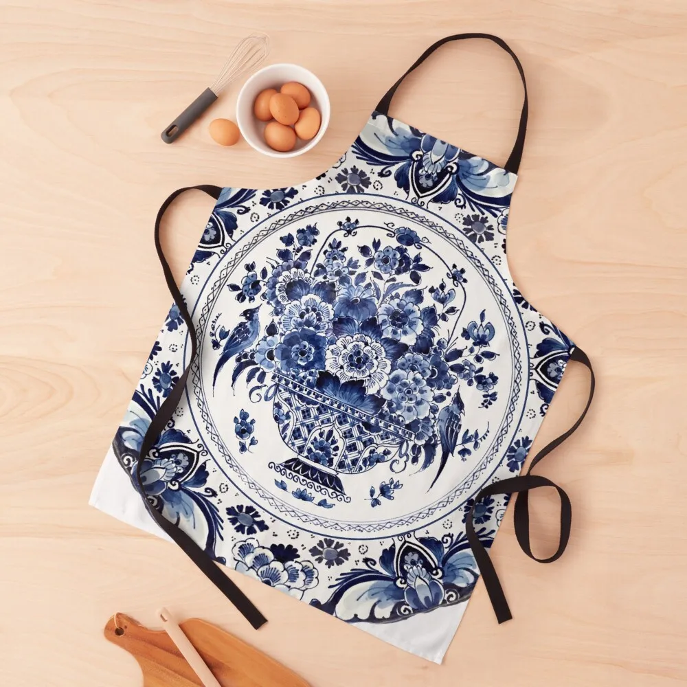 

Royal Delft Blue Flower Basket Apron Kitchen Apras For Women Sexy Apron All For Kitchen And Home Bib For Kitchen