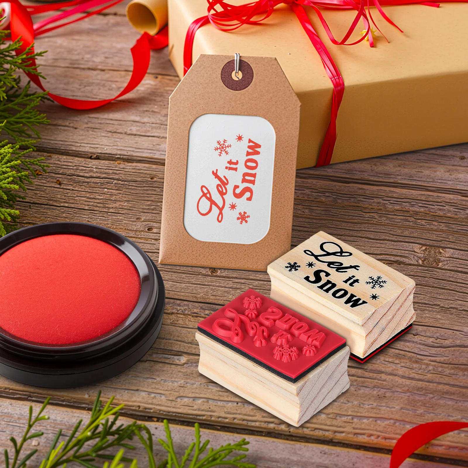 2 قطعة عيد الميلاد الثلوج الختام الخشب آمنة دائم عيد الميلاد نمط الختم لقضاء عطلة صياغة الإبداعية سجل القصاصات الختام #1