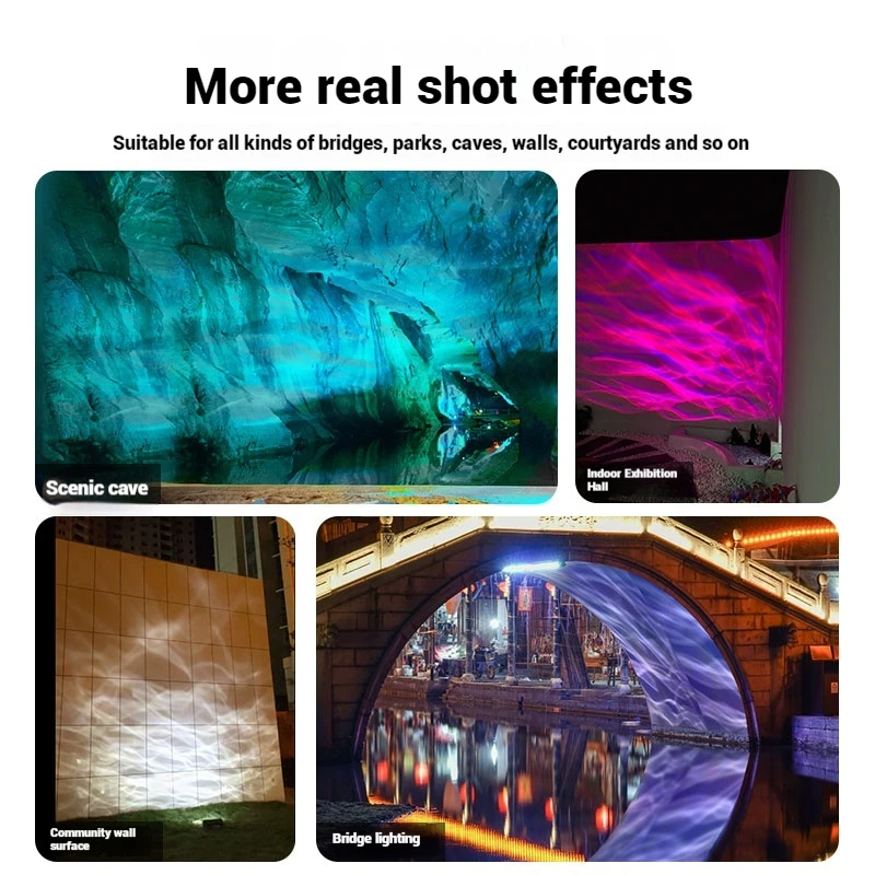 Aurora dinâmica borealis ondulação de água ao ar livre à prova dwaterproof água pátio exterior parede ponte holofote atmosfera luz decorativa