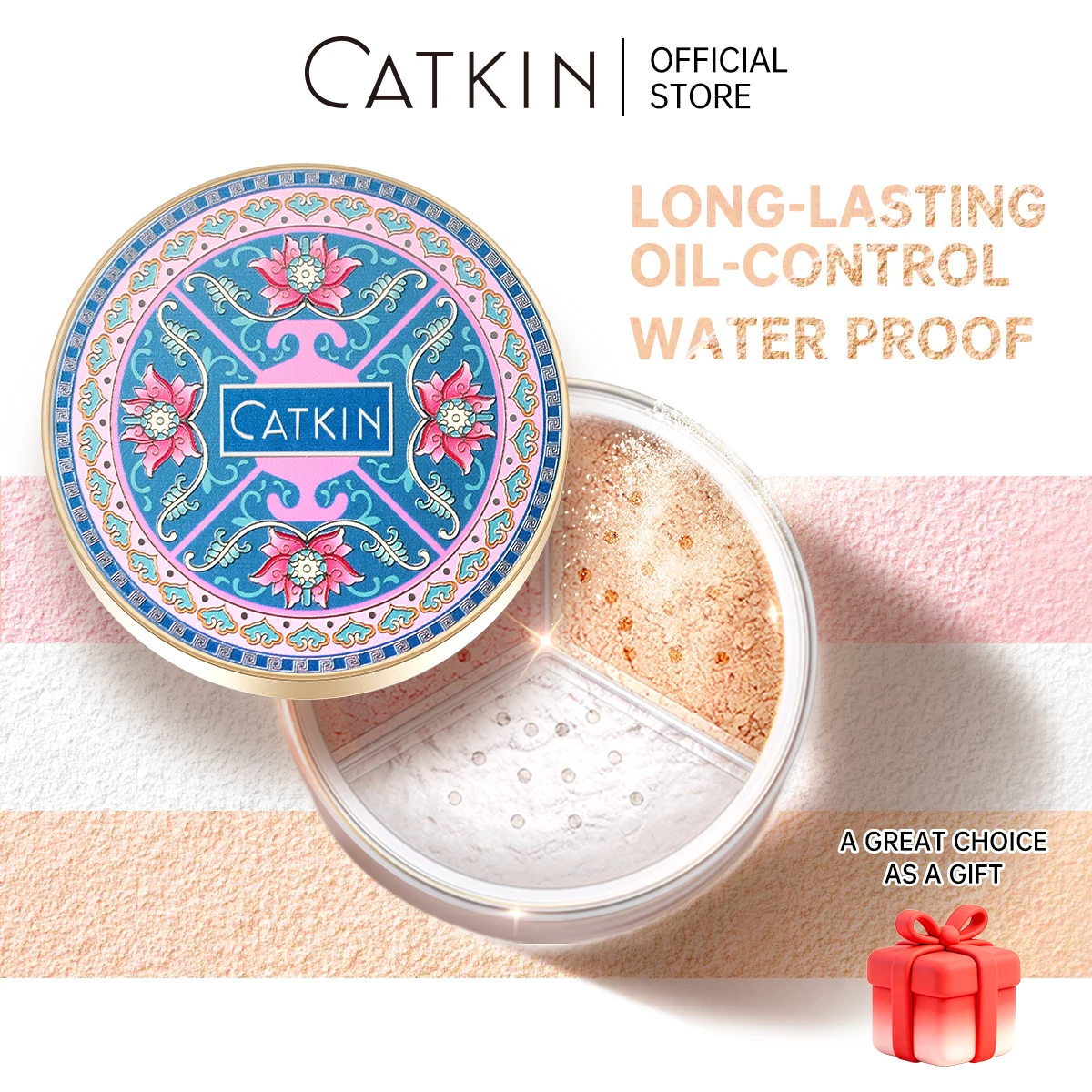 Catkin Make-up lose Abbinde puder, Öl kontrolle poreless Gesichts puder geeignet für alle Hauttöne und pflegen matt und natürlich
