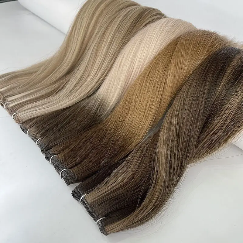 

18-30inch Straight Human Hair Weft Platinum Blonde European Remy 100% Human Hair Weave Bundles Extensions