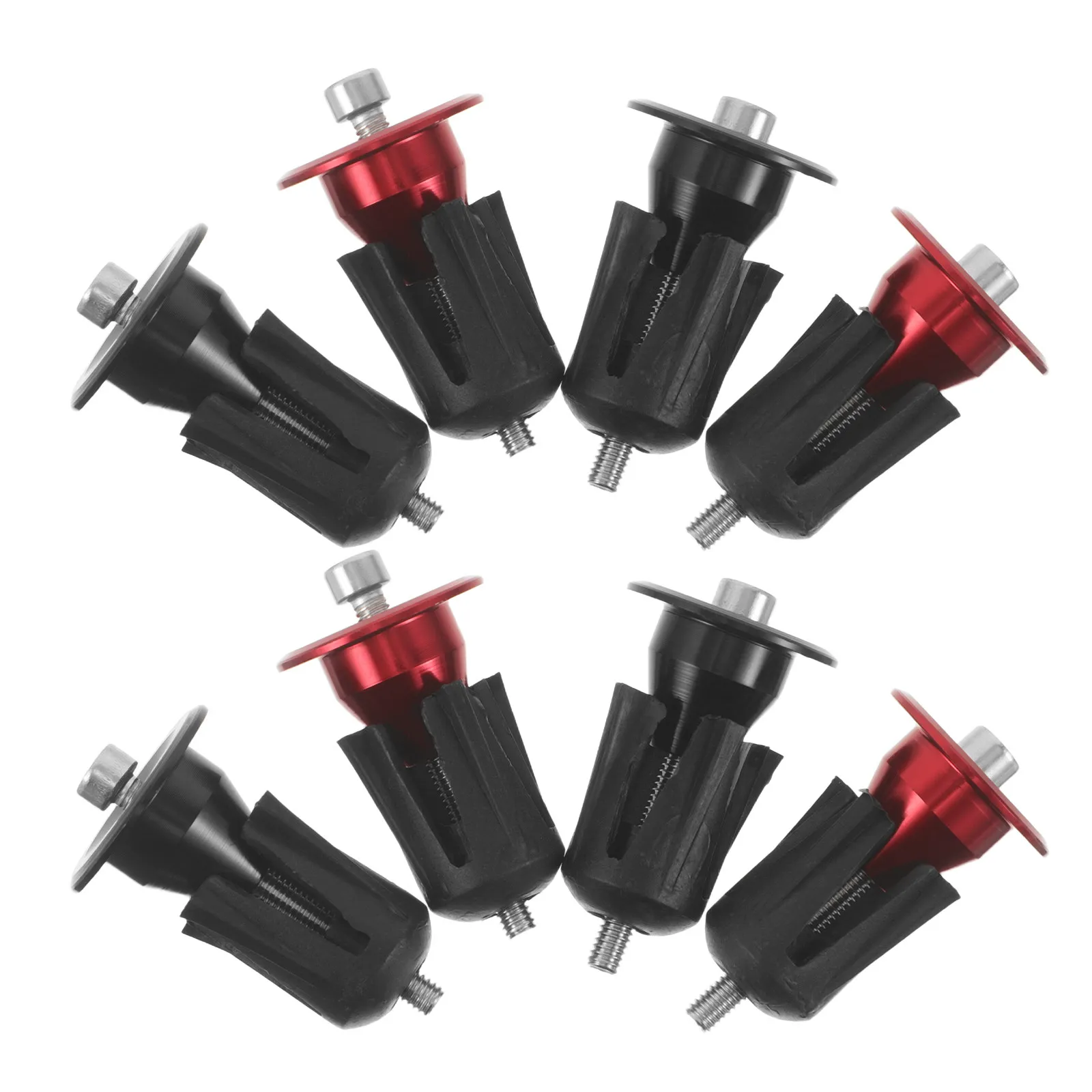 4Pairs Aluminum Alloy Bike Handlebar End Caps Expanding Locking Protective Plugs Fits 17-22Mm Mountain Road City Cycling Grip