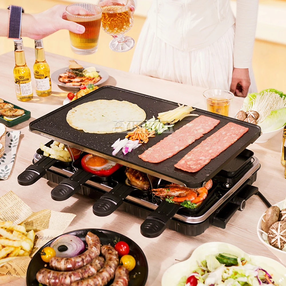 Smokeless Non-stick Barbecue Machine Double Layers Grill Pan Household Electric Griddle Barbacoa Electrica Sin Humo