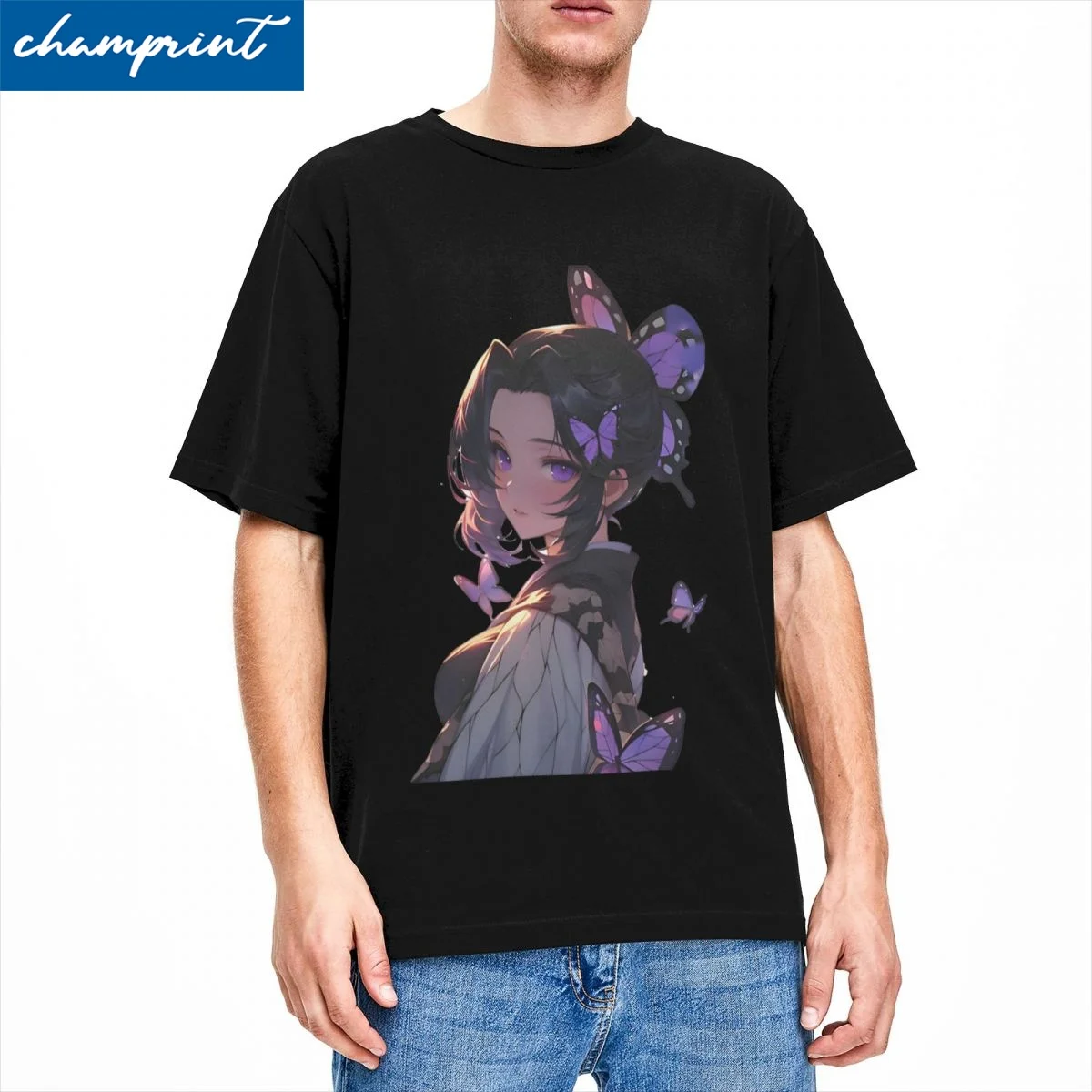 Novelty Kocho Shinobu Demon Slayers T-Shirt Men Women's O Neck Cotton T Shirts Anime Short Sleeve Tees Gift Idea Tops