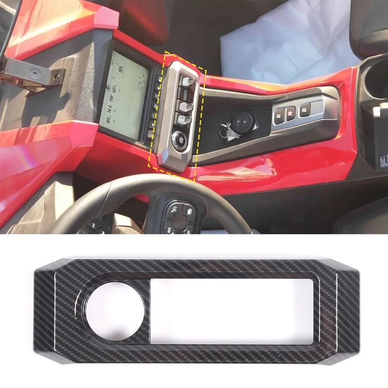 

For Polaris Slingshot 2020-2023 ABS Carbon Fiber Car Start Button Frame Cover Trim Sticker Car Accessories