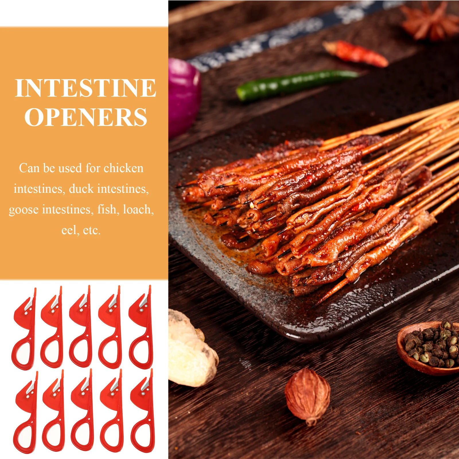 

20pcs Portable Poultry Intestine Cutters For Home Kitchen Gadget Intestine Opening Tools Bowel Cleaning Tools Set