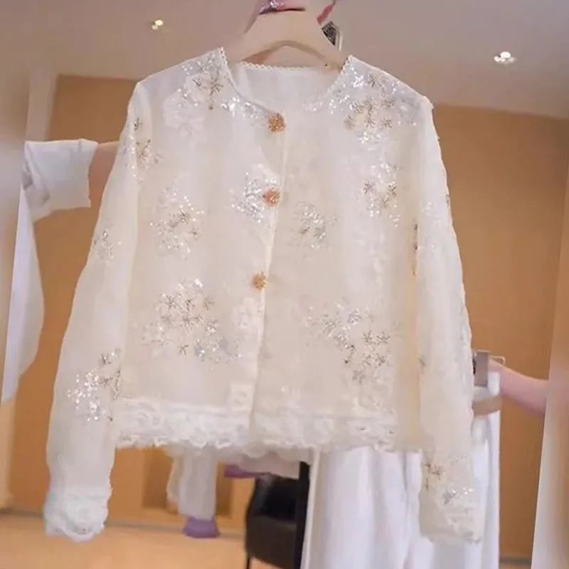 New Chinese Lace Embroidery Sunscreen Short Coat Female 2025 New High-grade Temperament Celebrities Wear National Tide Tops