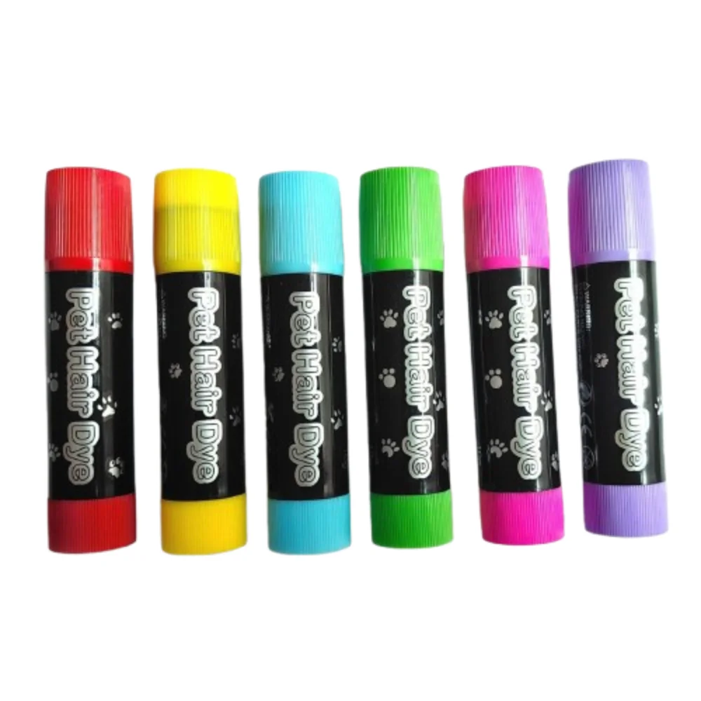 

6 Colors Pet Hair Dye Water Soluble Vibrant Colors Washable Hair Dye Quick Dry Toxic-Free Pet Hair Dye Stick for Dog Cat