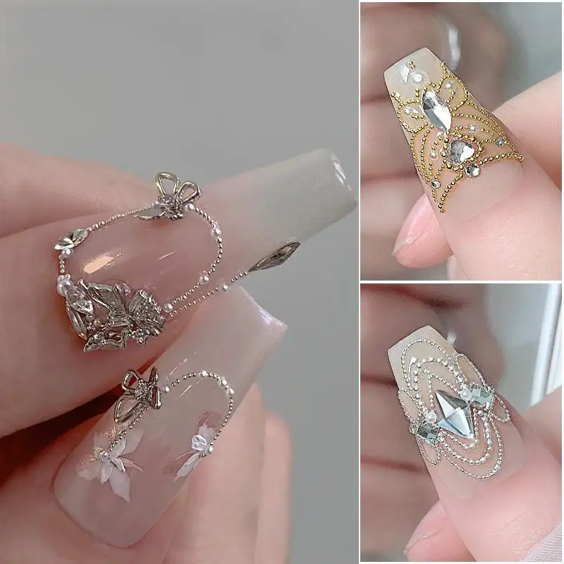 Petites perles en acier pour Nail Art, 12 grilles, 0.6-2mm, taille mixte, Design 3D, or, argent, bijoux, pointes de manucure, breloque, Micro boule, décor à faire soi-même