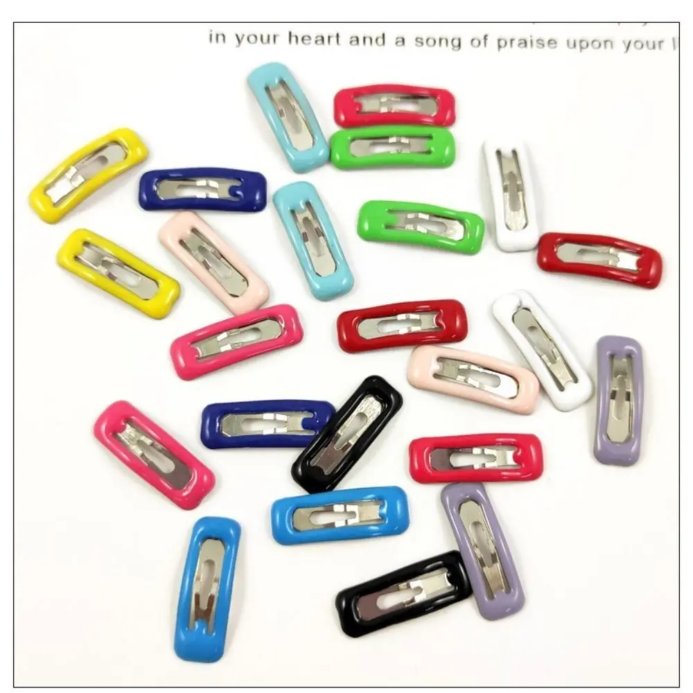 10Pcs/set Side Clip 2cm Mini Cute Hair Clip 2cm Hair Clip Color Baking Paint Mini Hair Pins Mini Cute Doll Head Clips Mini Metal