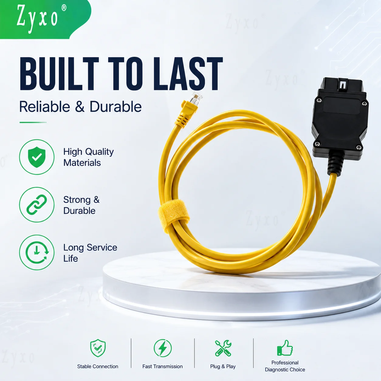 Zyxo® ENET Cable OBD2 Ethernet RJ45 Adapter for BMW F Series Coding Programming Diagnostic Interface ISTA E-SYS OBDII Tool - view 5