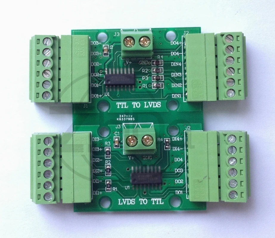 Bi-Directional LVDS-TTL 4-Channel Converter Module, LVDS and TTL Mutual Conversion Signal Processing Board