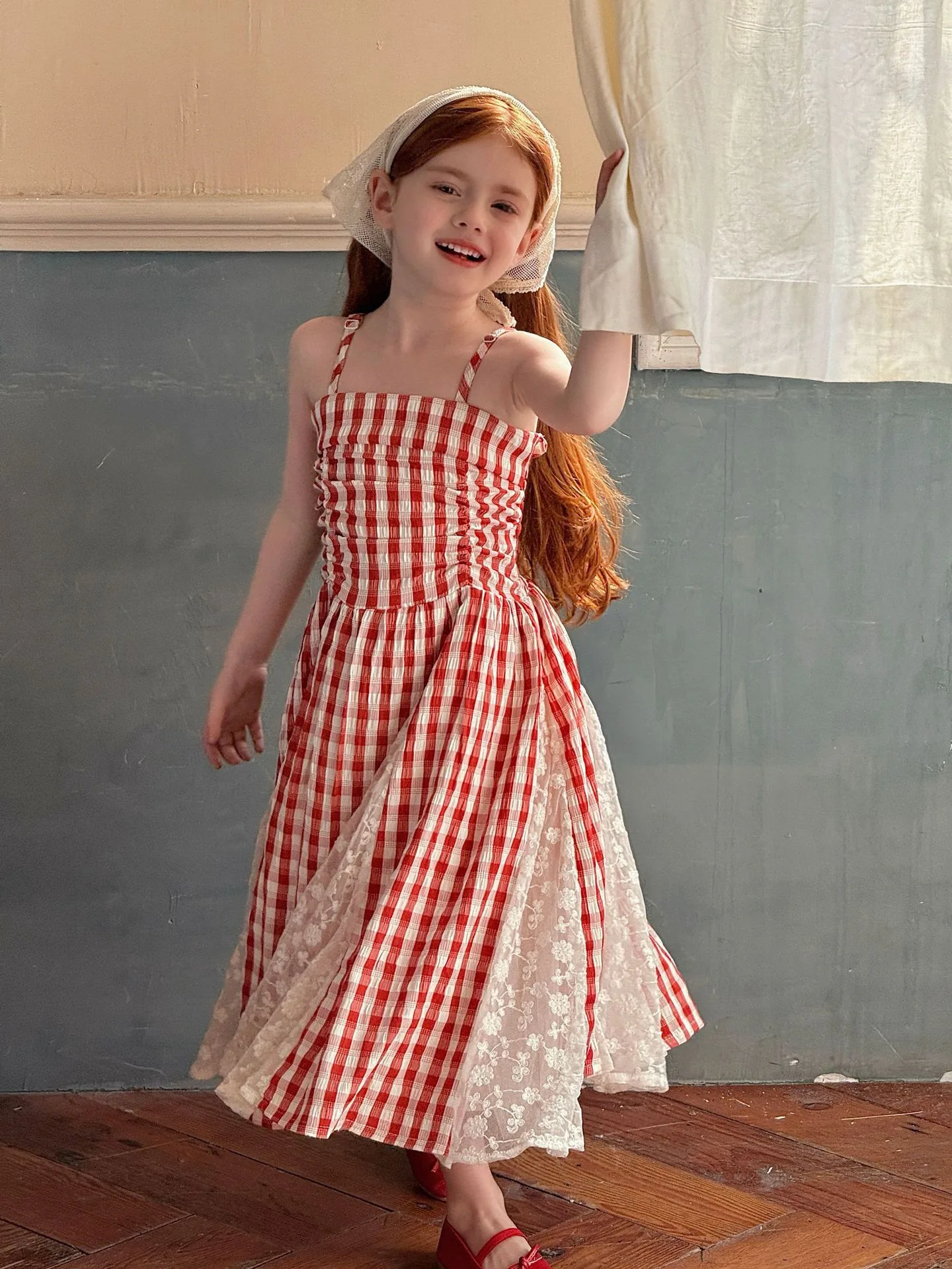 bangbang-girls-summer-vintage-cute-red-plaid-lace-trim-ter-dr-children's-clothing-cotton-polyester-blend-long-skirt