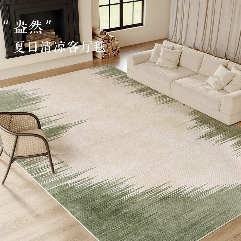 Abstract Green Living Room Carpet Large Ink Drawing Home Sofa Tea Table Floor Mat Retro Home Cloakroom Floor Mat Luxury Bedroom