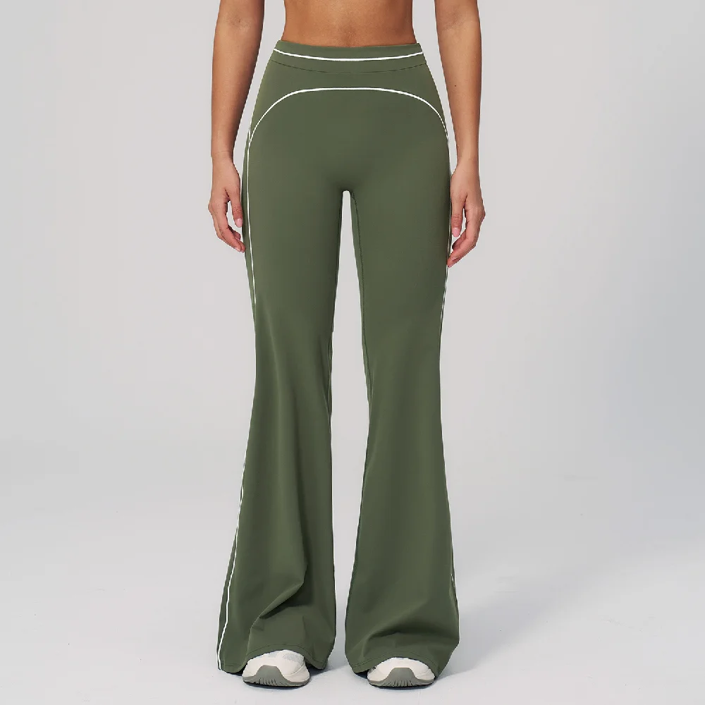 Women's Fitness Leggings Running Cycling Flared Pants Summer Sports Flared Pants High Waist Wide Leg Pants Workout Gym Clothing