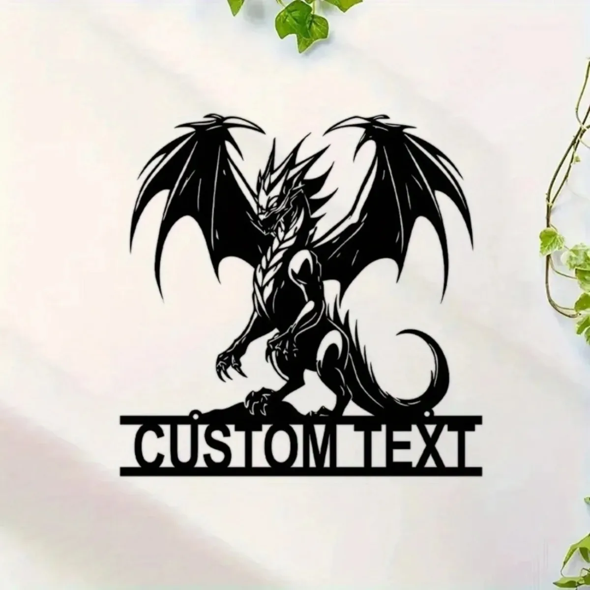Customized Personalized Dragon Metal Wall Art - Monogrammed Family Last Name House Sign, No Power Supply Needed