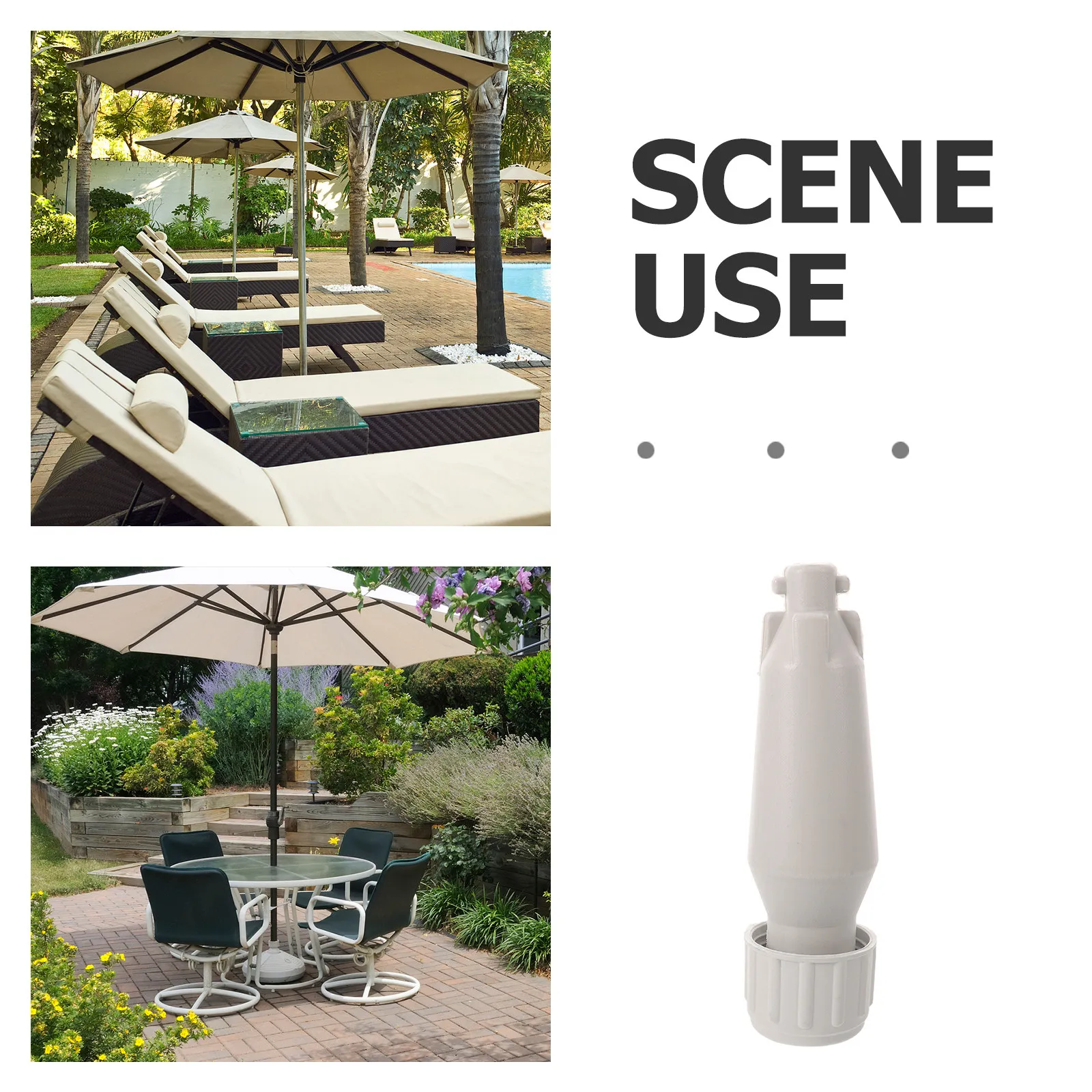 Fillable Water Filled Umbrella Base Insert White Stand Holder Outdoor Parasol Pole Support Insert Patio Garden Outdoor Umbrella