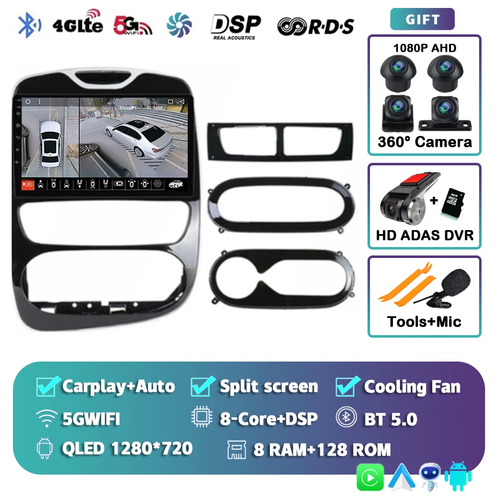 Android 15 Voor Renault Clio 4 BH98 KH98 2016-2019 2K QLED Android Autoradio Multimedia Video Player GPS AI Voice CarPlay Stereo