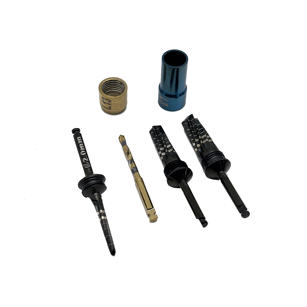 21 pz/set Kit di frese per ossodensificazione dentale driver per sistemi di impianto dentale con tappi chirurgici dentali senza ruggine