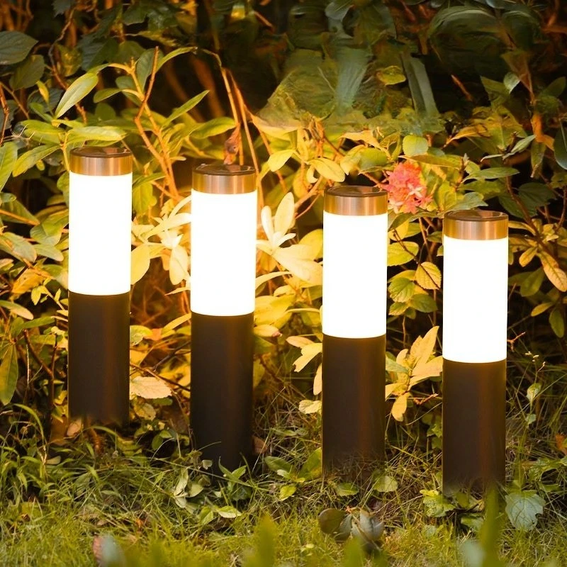 

1/2/4 шт. солнечные светодиодные газонные фонари из материала нержавеющей стали для наружного освещения сада и дорожки с разъемом заземления