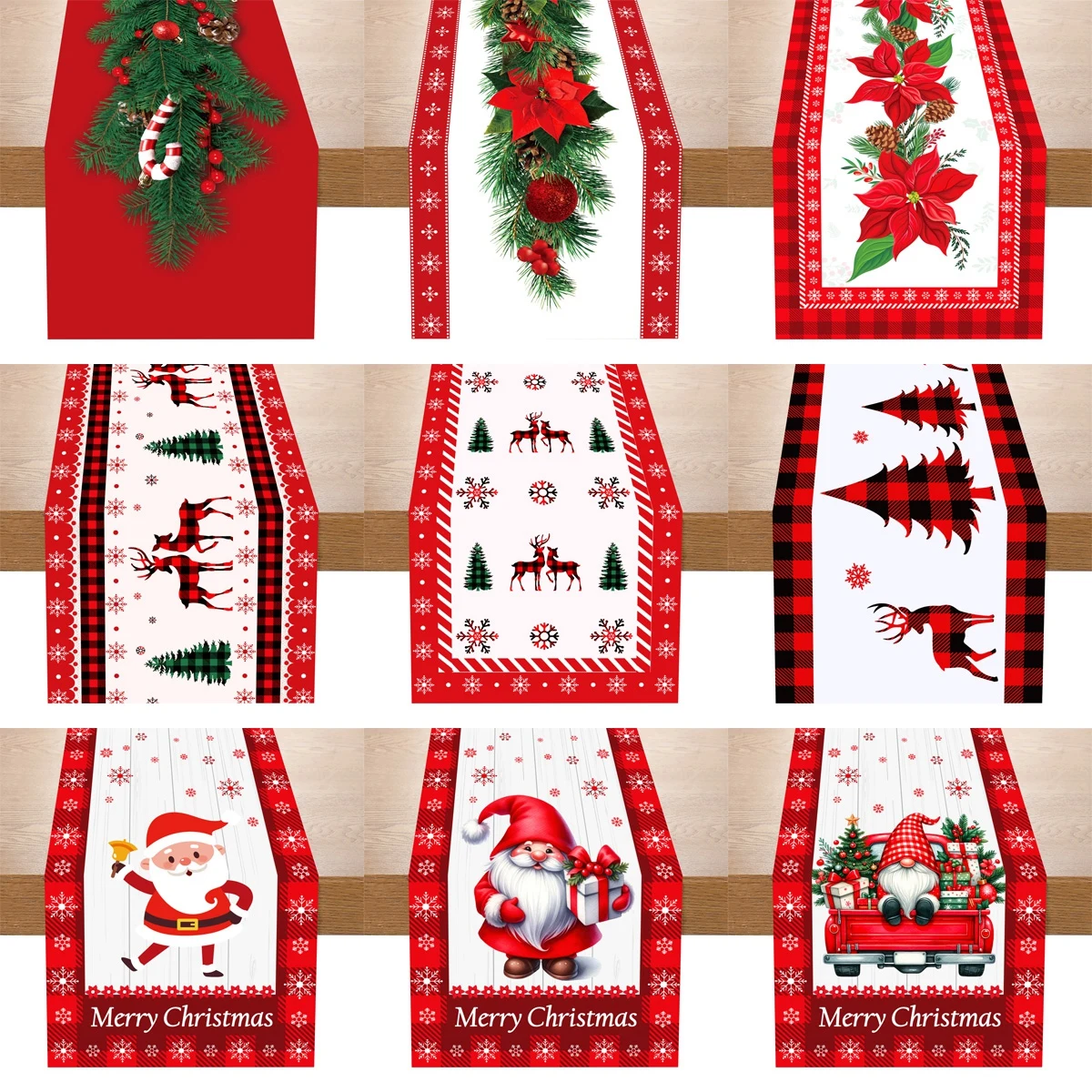 230cm Christmas Table Runner Christmas Decorations for Home 2024 Table Runners Xmas Ornaments Navidad Natal New Year Gift 2025