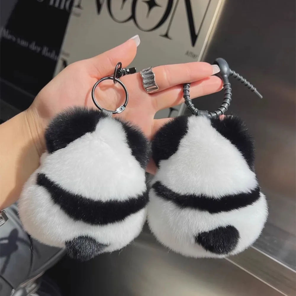 

Imitation Mink Fur Mini Panda Keychains Kids Cute Plush Animal Doll Car Key Ring Bag Pendant Ornaments Toy Accessories Gifts