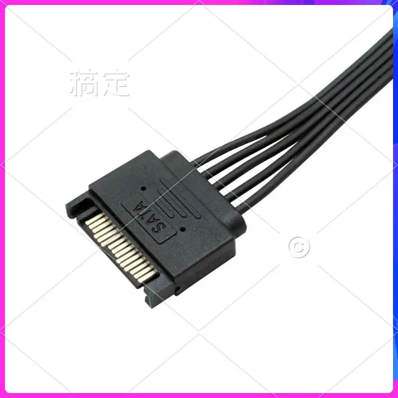 

ABT-5-Wire SATA 15Pin Male To Female Power Extension Cable HDD SSD Supply For PC HDD SSD 18AWG