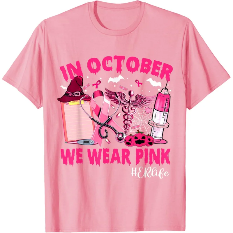 

In October We Wear Pink Er Life Er Nurse Breast Cancer T-Shirt