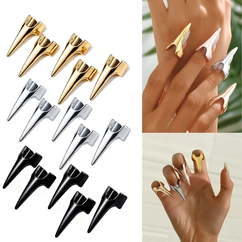 4 pcs 3.2cm Hair Parting Extension Sectioning Rings Steel Finger Braiding Pick Tool for Durable Dreadlocks And Wig Stylin