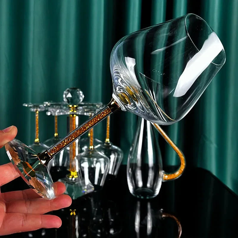 

2pcs/set High-end Light Luxury Crystal Glass Goblet Red Wine Glass Champagne Glass Set Household Wine Glass Gift Wine glass