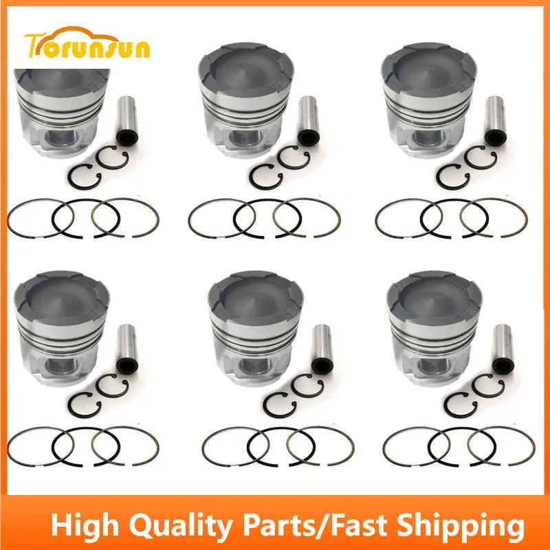 

New 6 Sets STD Piston Kit With Ring 32517-60200 Fit For Mitsubishi S6A Engine 145MM