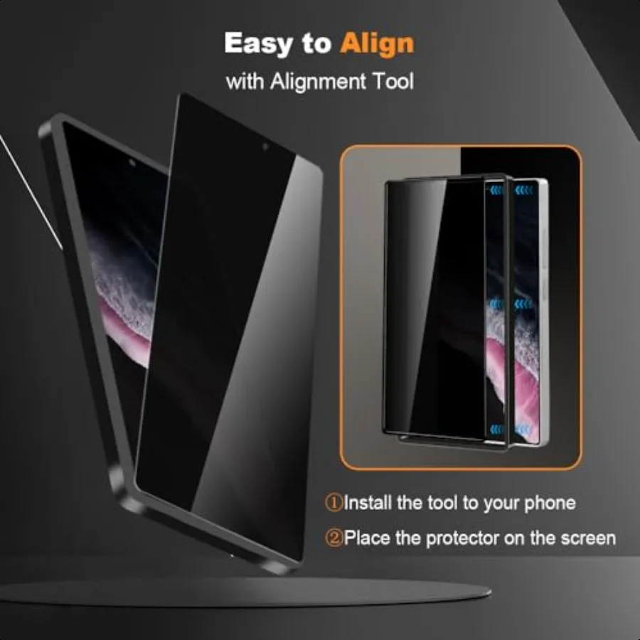 2 حزمة لهاتف سامسونج جالاكسي S25 الترا واقي شاشة الخصوصية 6.86 بوصة ملحقات فيلم الزجاج المقسى المضاد للبصمة Ult