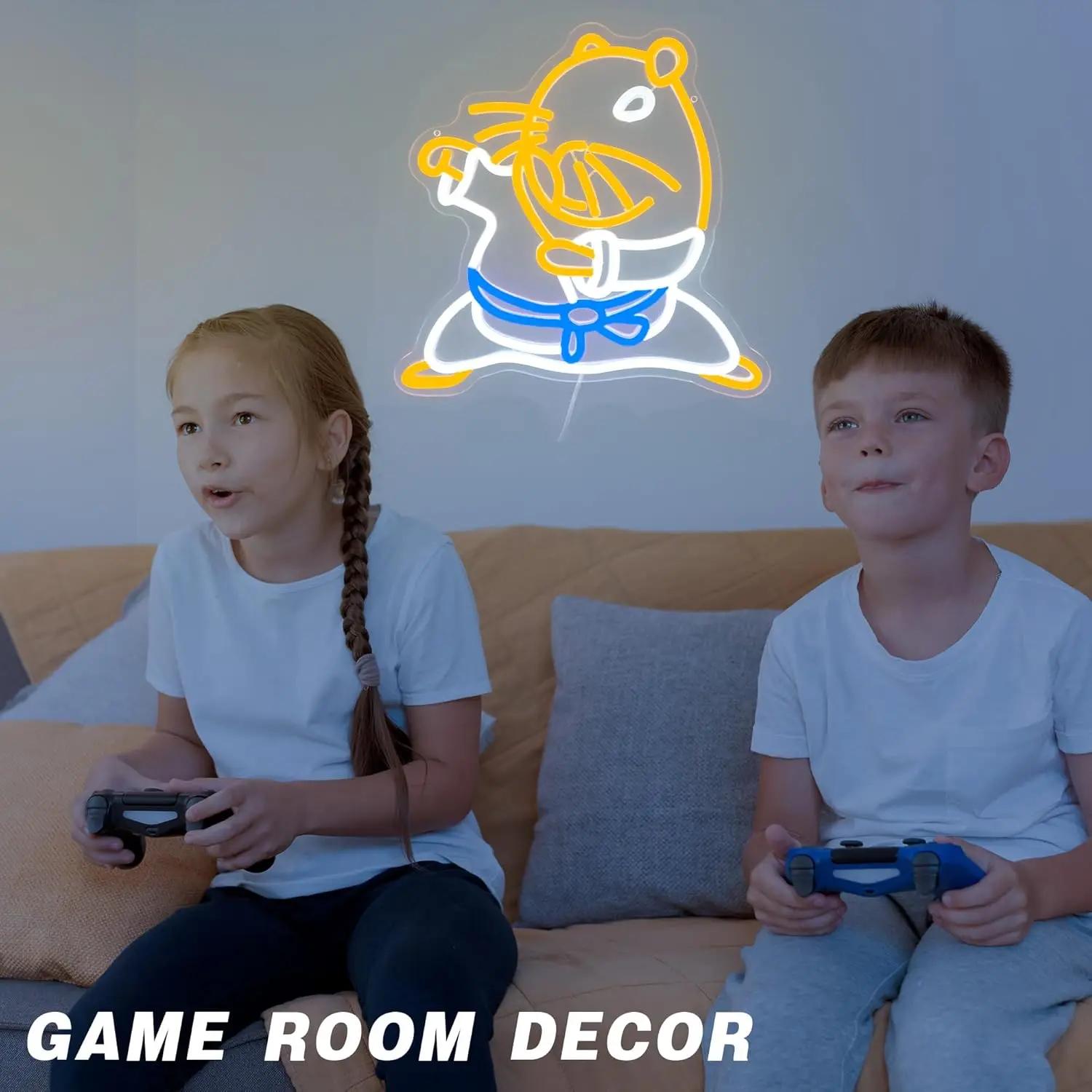 Simpatico animale LED Neon Light Capibara Karate Insegna al neon Decorazione da parete per la camera dei bambini Camera da letto Decorazioni per feste Regalo di compleanno per bambini