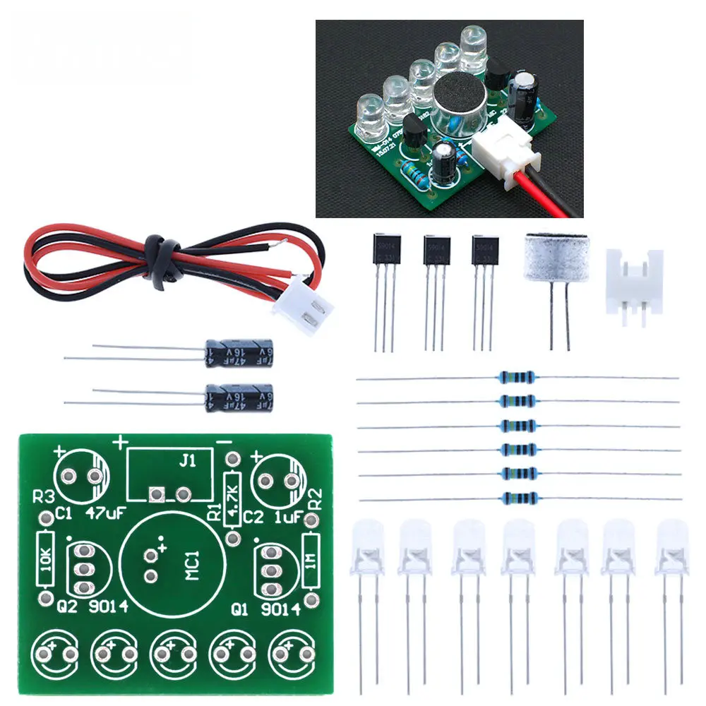 Voice Activated Melody LED Light Module 3V-5.5V DIY Electronic Funny Kit Sound Control Lamp Learning Board