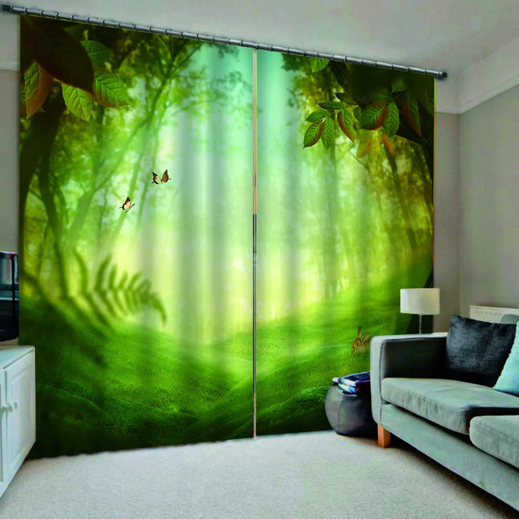 dream green curtains Luxury Blackout 3D Window Curtains For Living Room Bedroom cute cartoon boy girl bedroom