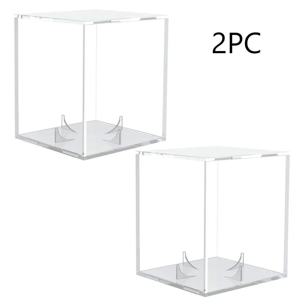 

2pc Baseball Display Case Storage Box Holder UV Protected Transparent High Quality Acrylic Stylish Elegant Design For Home Decor