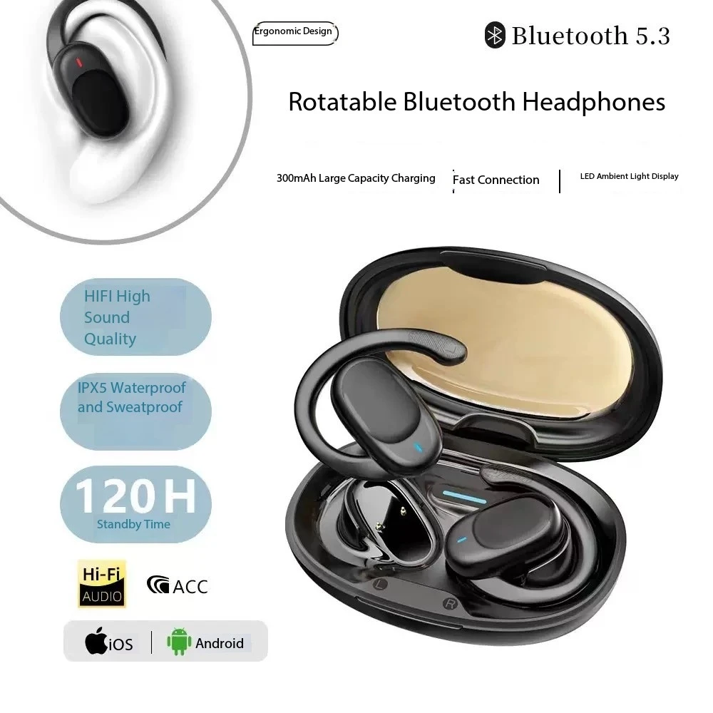

JM05 Open Ear Headphones Air Conduction Headphones Wireless Earphones With Ear Hook Charging Case Earphones For Sports Work