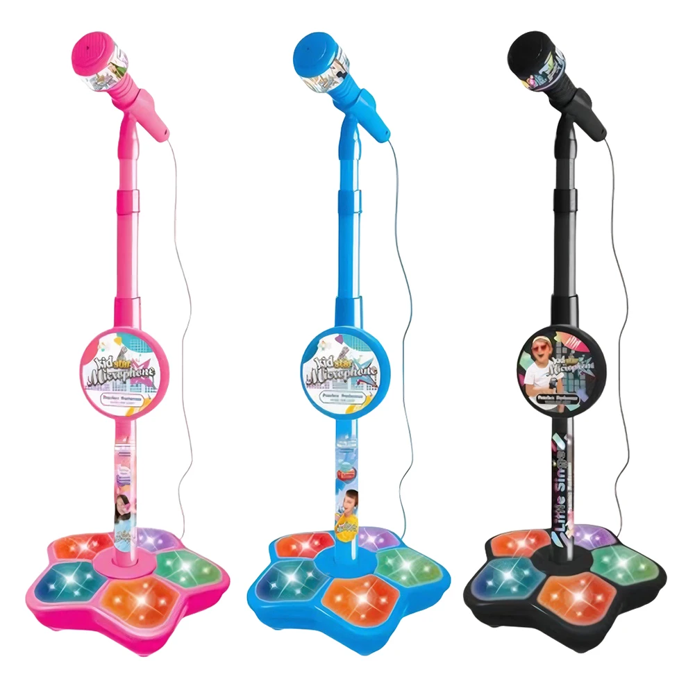 

Kids Microphone with Stand Height-Adjustable Kids Karaoke Machine with Lights Karaoke Mic Speaker Birthday Gift for Girls Boys